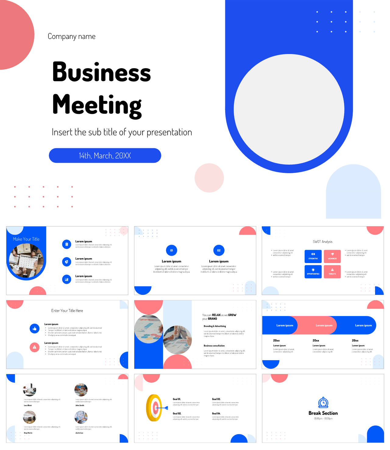 Simple Business Meeting Presentation Templates