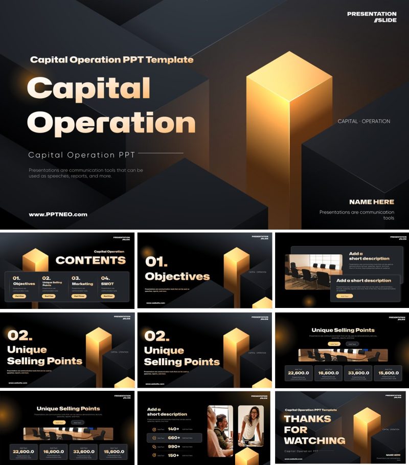 Golden Capital Operation PPT Template